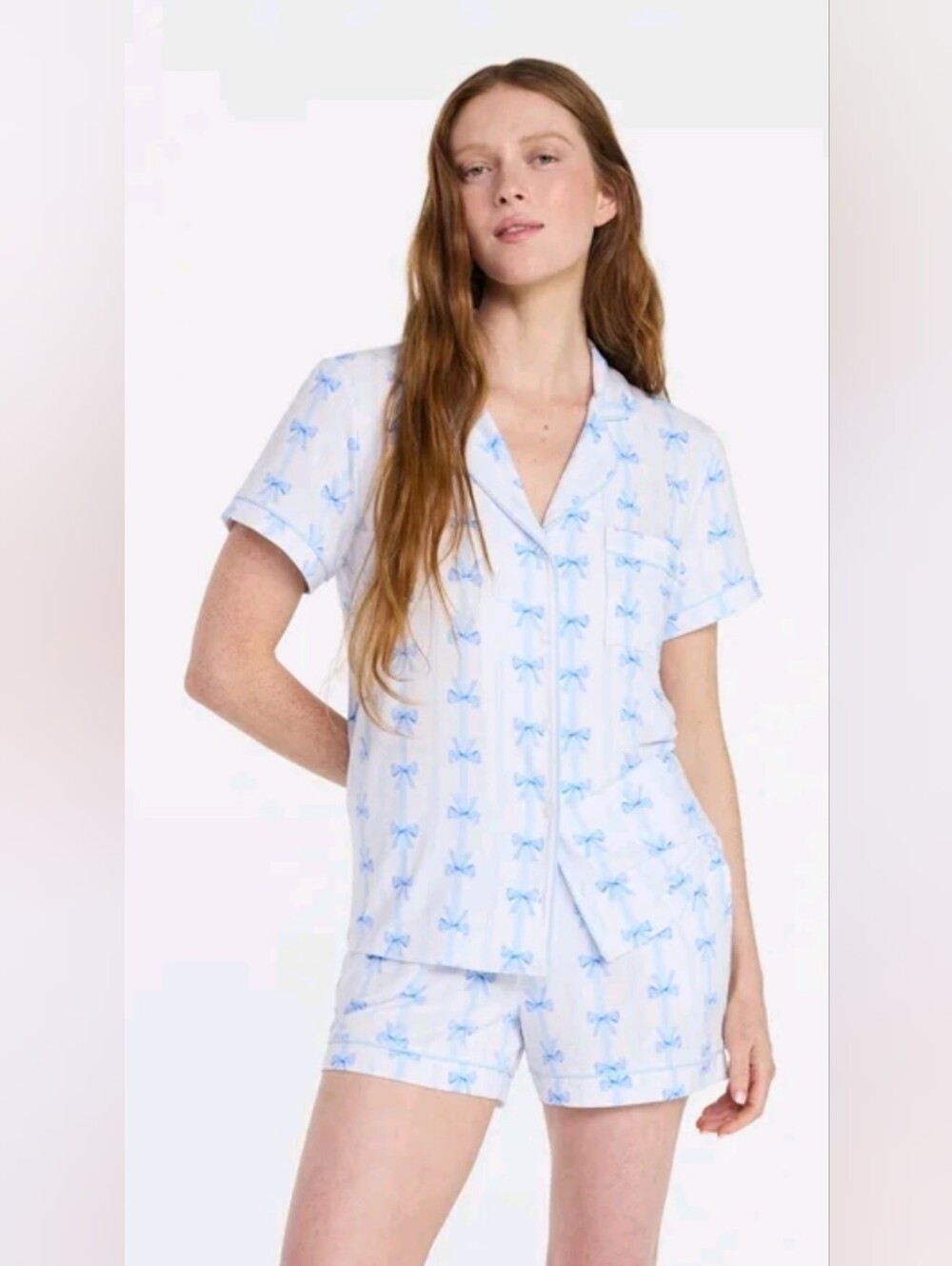 NWT Bow-Print Short Sleeve Pajamas